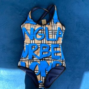 💯% Auth Burberry Graffiti Swimsuit Sz. Medium
